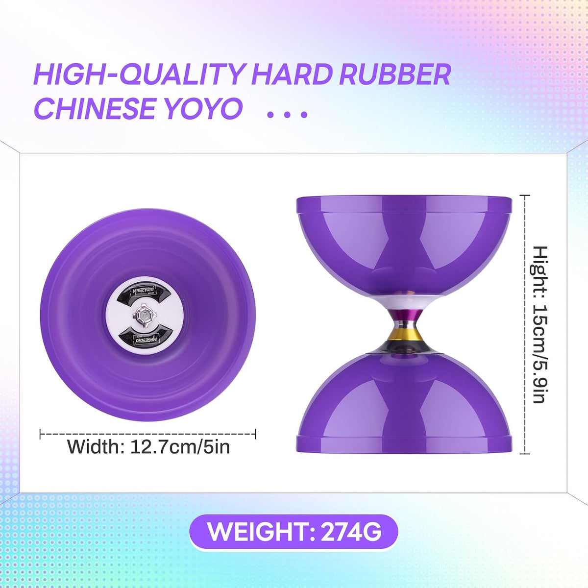 CHEE MONG MD01 triple bearing Chinese yoyo diabolo in blue and white with carbon sticks - view 12