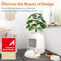Lifewit Hidden Plant Cat Litter Box with Plastic Scoop - White / Basic - image 2