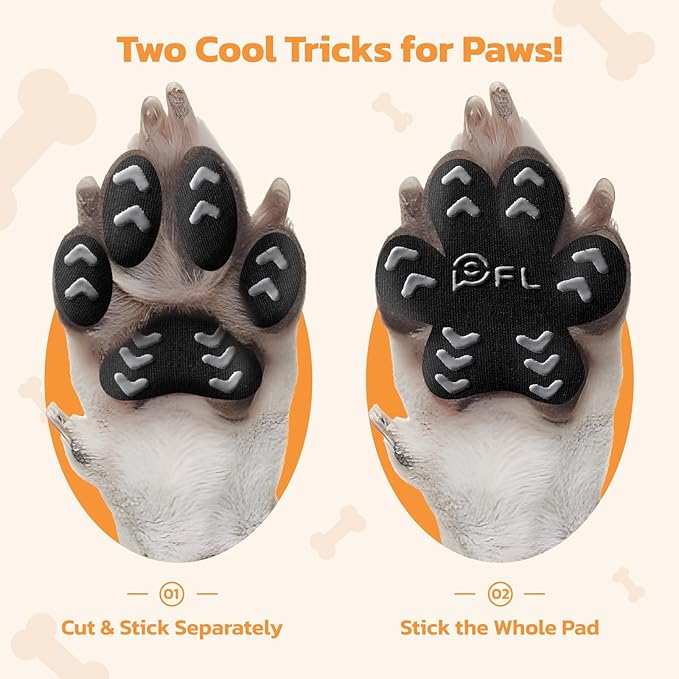 Anti-Slip Dog Paw Protector Pads for Senior Dogs, Dog Paw Blue Stickers with Strong Traction on Hardwood Floor, Dog Essentials,12sets(48pcs) S(4-10lbs)