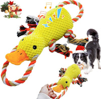 Tug of War Dog Toy, Squeaky Dog Toys Interactive Duck Puppy Toys – Essentials for Dogs - Yellow Duck