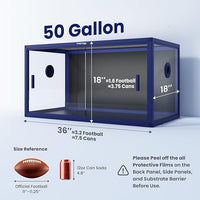 50 Gallon Bearded Dragon Tank, Reptile Enclosure for Easy Maintenance, Front Opening Reptile Tank with Top Screen Ventilation & Glass Sliding Door 36''x18''x18''