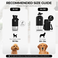 32 oz. Dog Water Bottle, Insulated Dog Travel Water Bottle - New Black / 32 oz - image 4