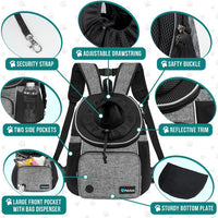PetAmi Dog Front Carrier Backpack - Medium (15x8x15.5) / Gray - image 4