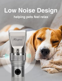 Dog Grooming Clippers High Power Dog Clipper for Thick Heavy Coats Low Noise Plug-in Pet Trimmer Pet Professional Grooming Clippers with Guard Combs Brush for Dogs Cats and Other Animals