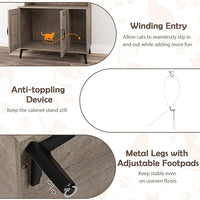 PETSITE Cat Litter Box Enclosure with Storage Shelf, 52 Inches Tall Modern Wooden Hidden Litter Box Furniture with Storage Shelving, Ideal for Indoor Cats (Oak)