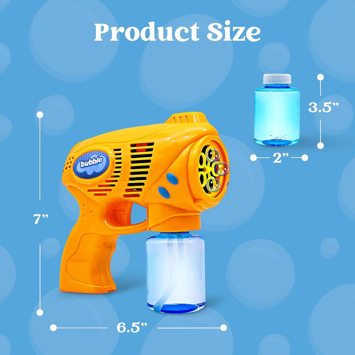JOYIN 2 Kids Bubble Gun with 2 Bottles Refill Solution - Orange+yellow - image 3
