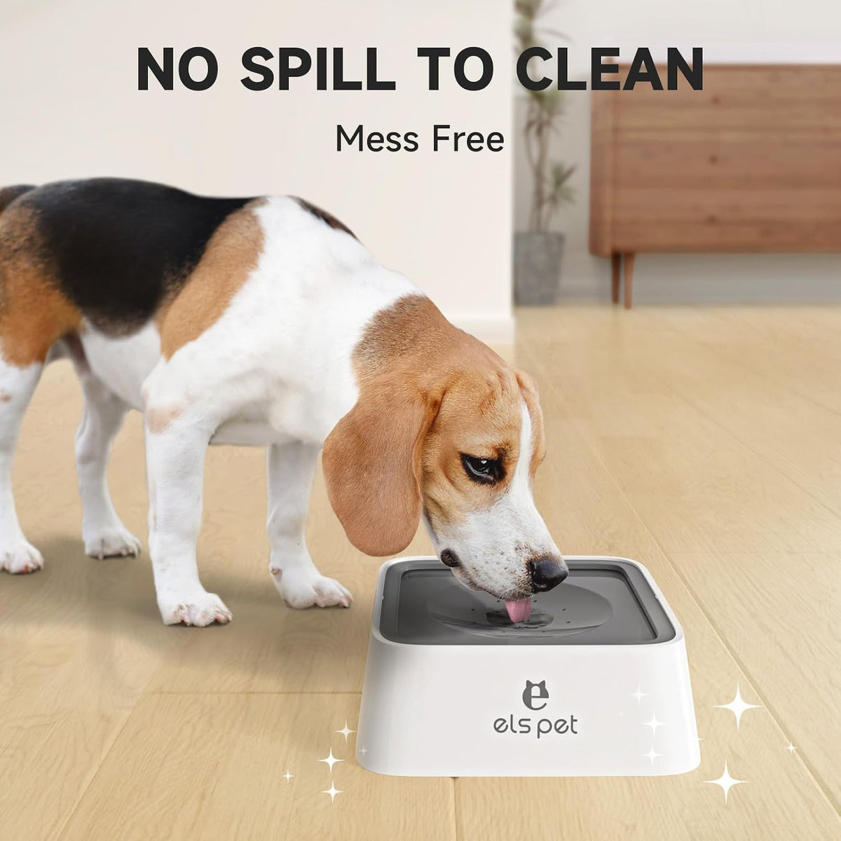 ELS PET No Spill Dog Cat Bowl 35oz 1L Anti Slip Travel Water - 2L / Grey - image 3