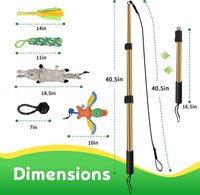 Flirt Pole for Dogs, Interactive Dog Toys Extendable Teaser Wand with Lure Chewing Toy, Chase - 40.5Inch Pole-Gold - image 2