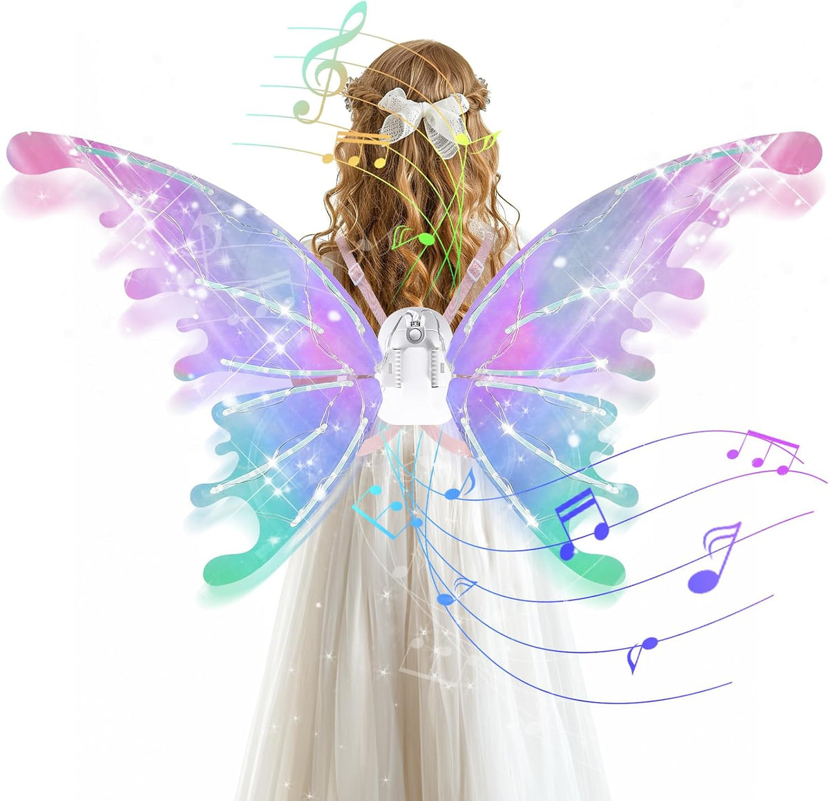 GOLDGE LED Electric Fairy Wings for Girls - Multicolored