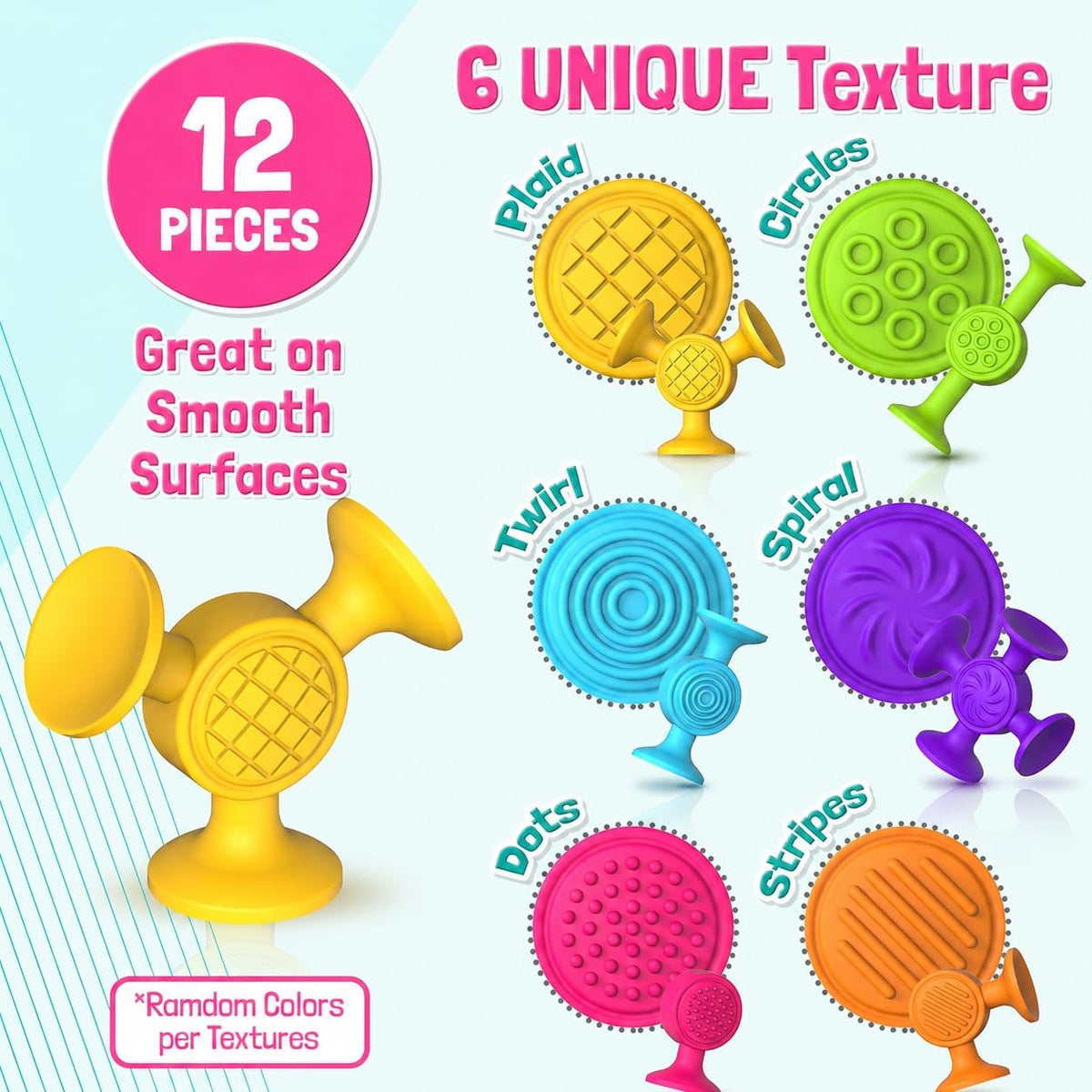 Suction Cup Bath Toys for Kids: 12 Pcs Sensory Suction Bath Toys - image 2