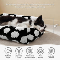 JOEJOY Cute Dog Bed Medium Size Dog - Cozy Clouds Black / M (30"x24"x8") - image 2