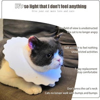 4Pcs Soft Cat Cone, Collar for Cats to Stop Licking, Lightweight, Disposable & Hygienic with Weekly Throwing Design, Multiple Wearing Methods (S/M/L)