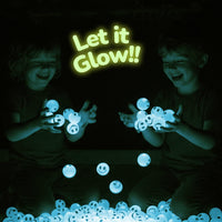 ArtCreativity Glow in the Dark Orange Smiley Face Bouncing Balls - Light Blue - image 4