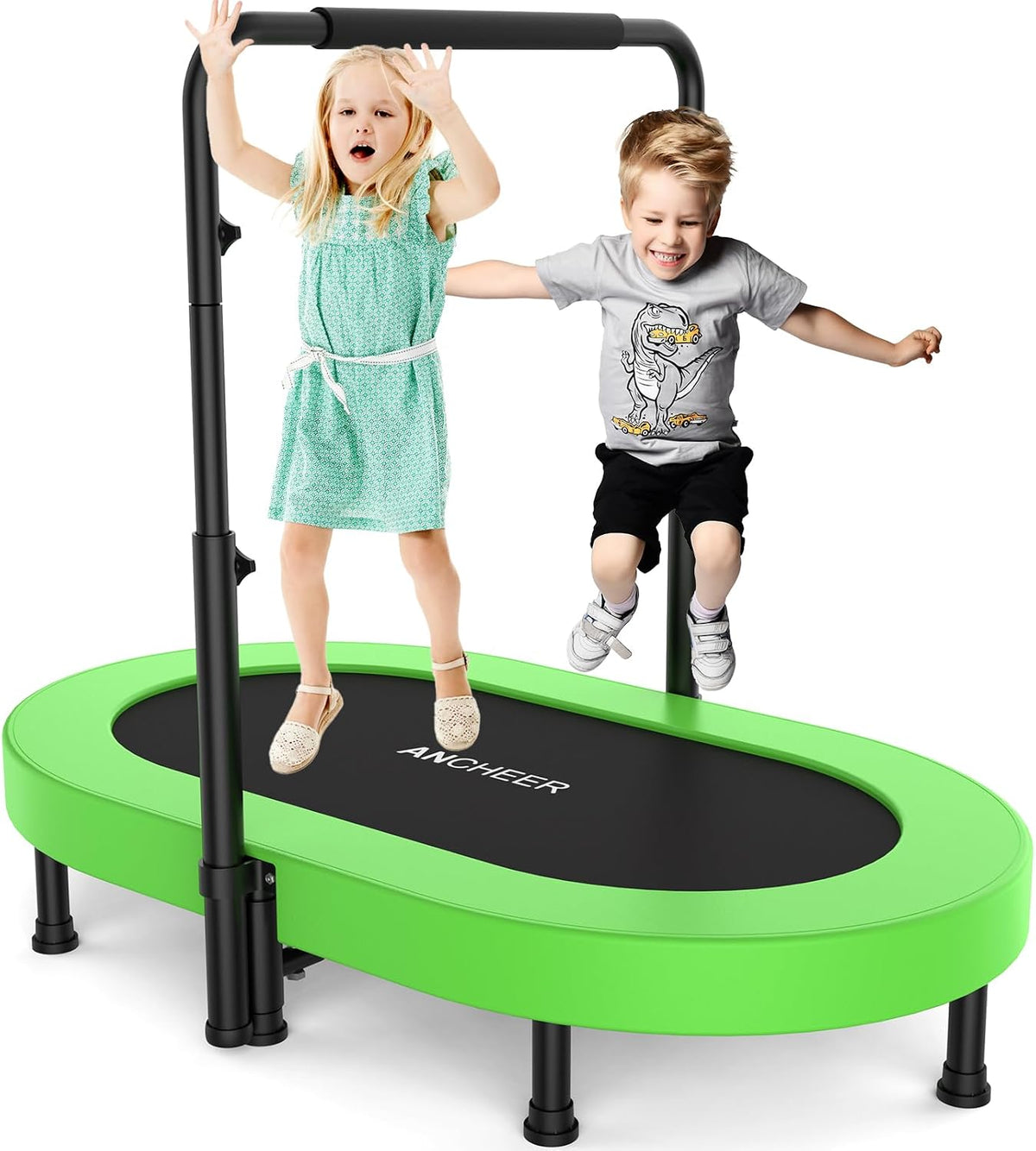 ANCHEER 56" Double Mini Trampoline for Kids - Green Pro