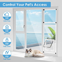 Sliding Cat Door for Window, Fits 32"-37" Width Window - White / Fit Window: 31"-42" Height - image 3