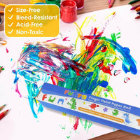 Funto finger paint paper roll, 12 x 400 inch white paper with slide cutter - view 5