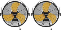 2PCS 4580 CFM 18 inch High Velocity Wall Mounted Fan, 3-Speed Metal Fan with Sealed Motor, 360 Degree Tliting Heavy Duty Wall Fan for Patio, Barn, Garage, and Gazebo - UL listed