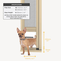 Hakuna Pets V2 Patio Pet Door Screen Insert Panel for Sliding Doors - Small / Cream - image 2