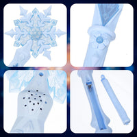 Joinpaya light up snowflake wand in pink with glowing snowflake tip - view 4
