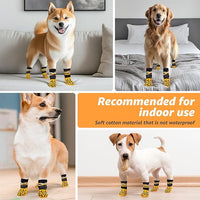 Reflective Dog Socks to Prevent Licking Paws, Dog Paw Protector, Hardwood Floors Anti Slip, Non Slip Dog Socks with Grippers, Dog Booties and Paw Protectors for Indoor Use - Size Large