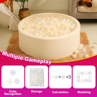 Realhaha Ball Pit Balls Baby Plastic Playpen Playball 2.15″ - Beige / 200 balls - image 2