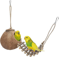 Niteangel Natural Coconut Hamster Hideaway with Ladder - House with Ladder / Natural Surface