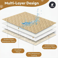 FunFurry Waterproof Dog Blanket, Couch Cover for Dogs Washable - 40 X 50 Inch - 1 Pack / Dark＆light Beige - image 4