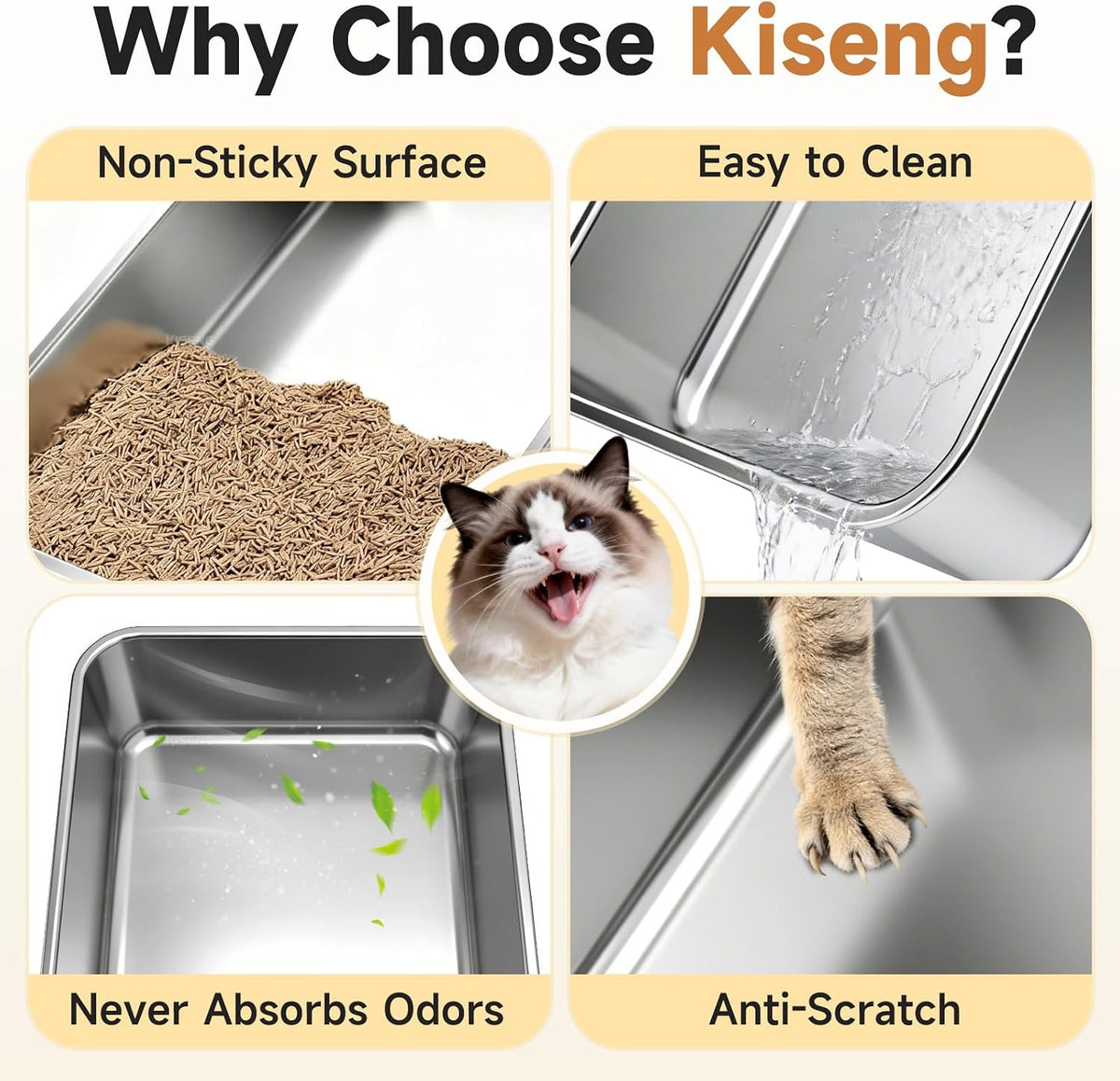 Stainless Steel Cat Litter Box with Lid - Silver Gray / XL / 1 - image 2
