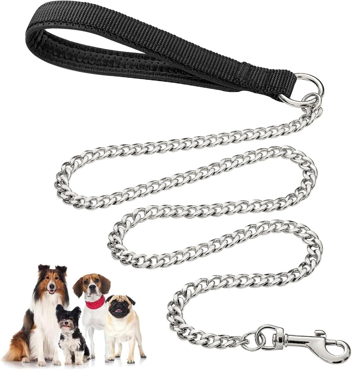 Heavy Duty Metal Dog Leash - 4 FTx3 mm (0-80 lbs)