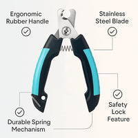 Professional Dog Nail Clippers for Medium & Large Dogs, Cats – Safety Guard, Stress-Free Trimming