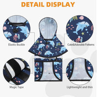 Dog Raincoat Hooded Slicker Poncho with Leash Hole - S:10-15lbs / Blue Shark - image 3