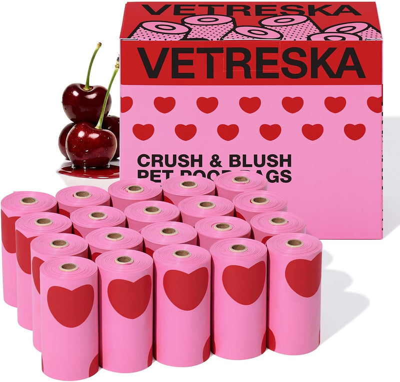 VETRESKA Dog Poop Bags Dispenser with Lavender Scented Bags - Crush & Blush / 1 Count (Pack of 300)