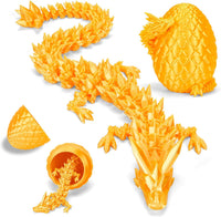 3D Printed Dragon Egg, Mystery Articulated Crystal Dragon Egg Fidget Toys, 3D Print Surprise - Silk Gold