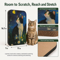 Cat Wall Scratcher, Art Cat Scratching Board for Indoor Cats – Essentials for Cats - Starry Cat - image 2