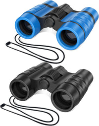 ESSENSON binoculars for kids, set of 2 in blue and black with neck straps and carrying bags - view 3