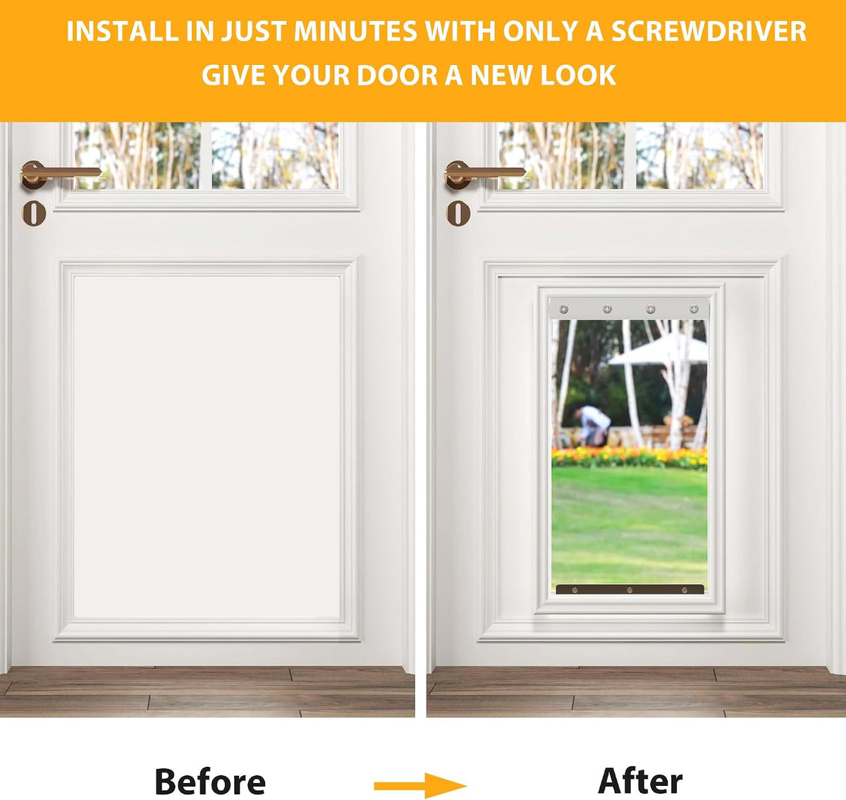 2-Pack Extra Large Transparent Dog Door Replacement Flaps Size 9 3/4" - 9.75"x 17" - image 4