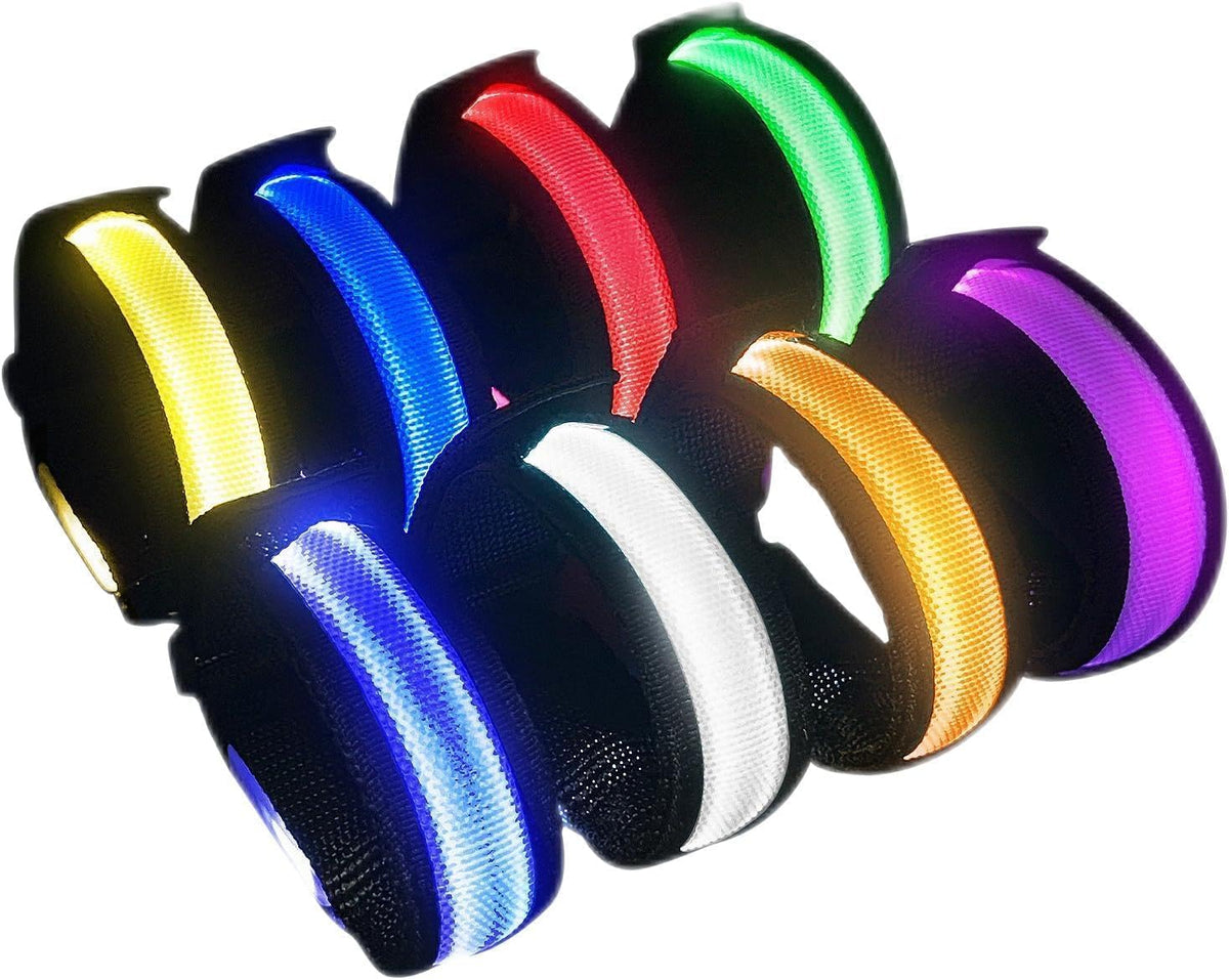 KIRALUMI 8 Pack LED Light Up Bracelets, 3 Modes - Black - 8 PCS