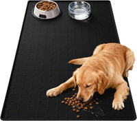 Silicone Pet Food Mat, Extra Large 34x22 Inch - Black / 34"L x 22"W