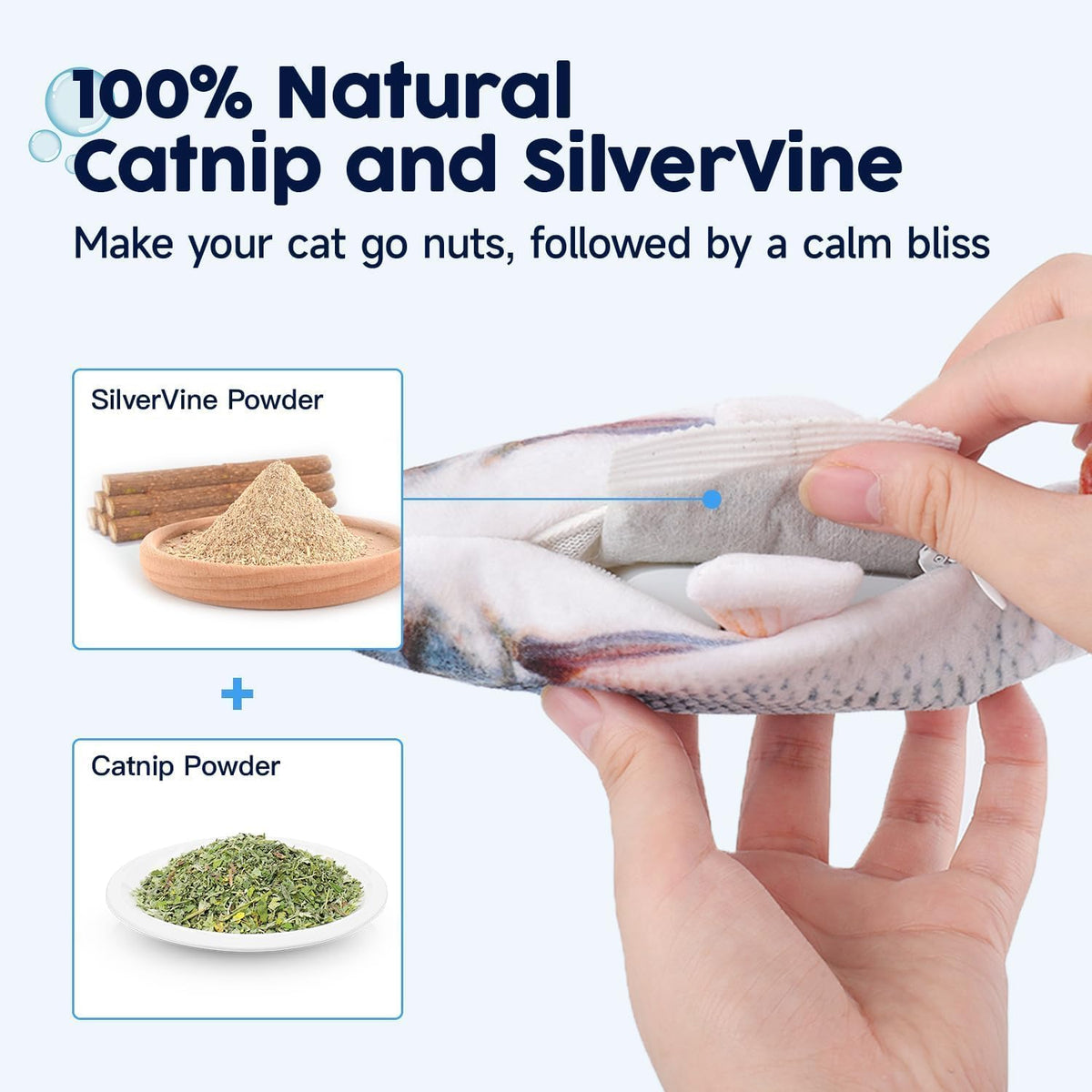 Potaroma Cat Toys Flopping Fish with Catnip - Carp - image 4