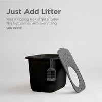 IRIS USA High Sided Cat Litter Box, Scatter Shield - Top Entry / Black - image 4