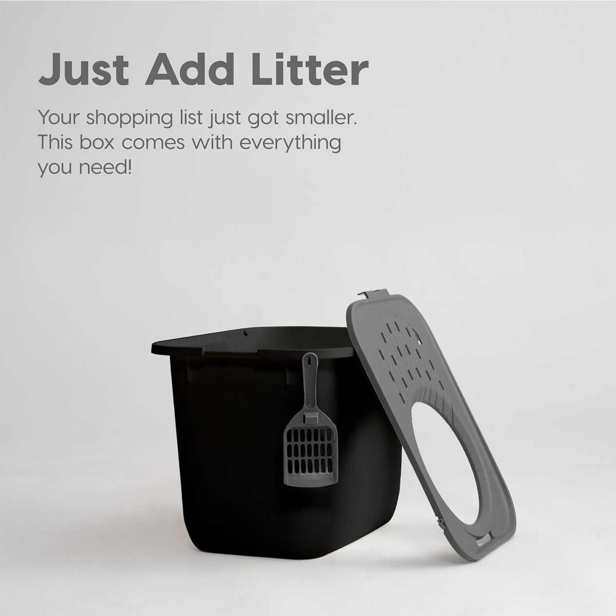 IRIS USA High Sided Cat Litter Box, Scatter Shield - Top Entry / Black - image 4