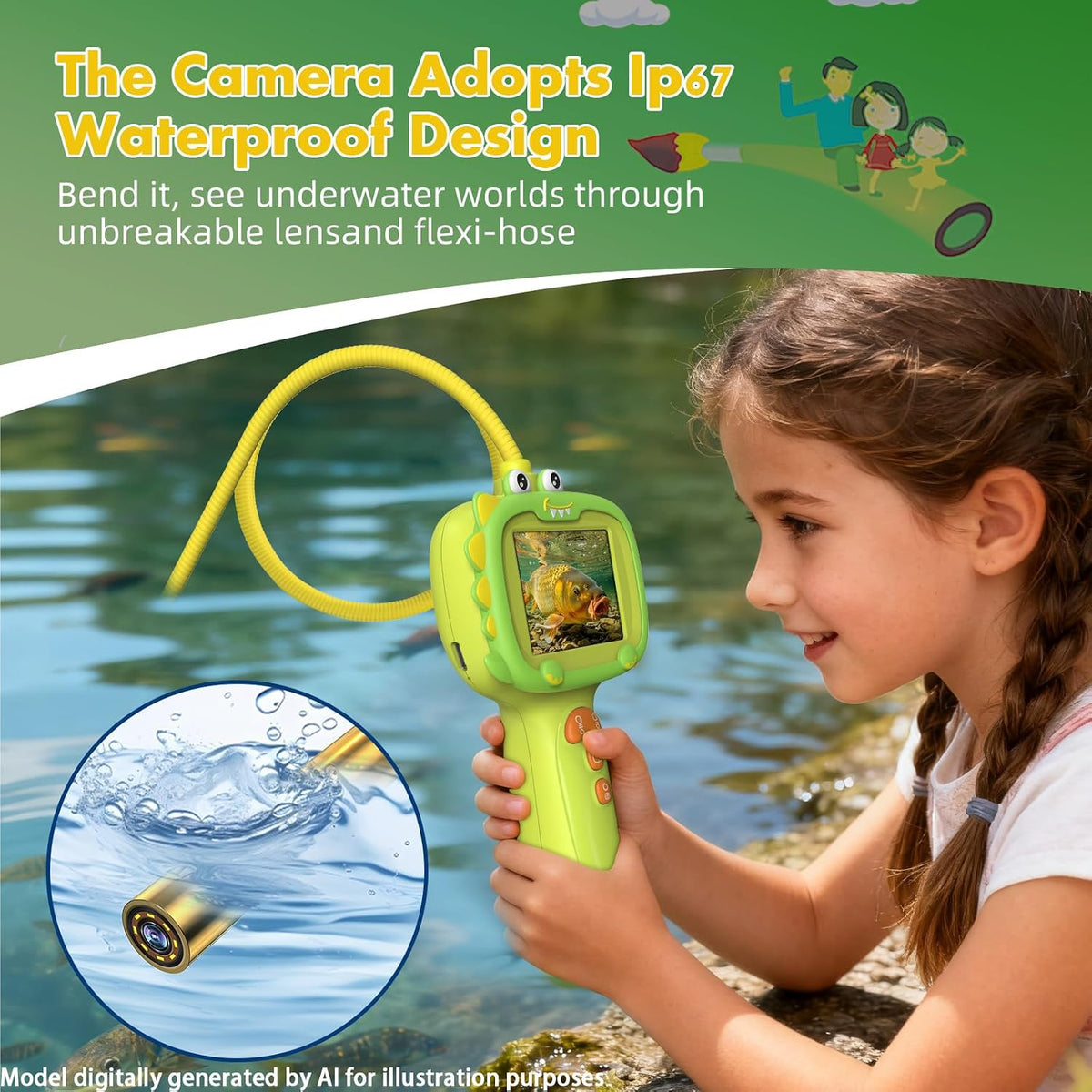 Kids Borescope Camera Toy with Lights for Boys and Girls Ages 3-12 – Fun for Kids & Family - Green - image 4