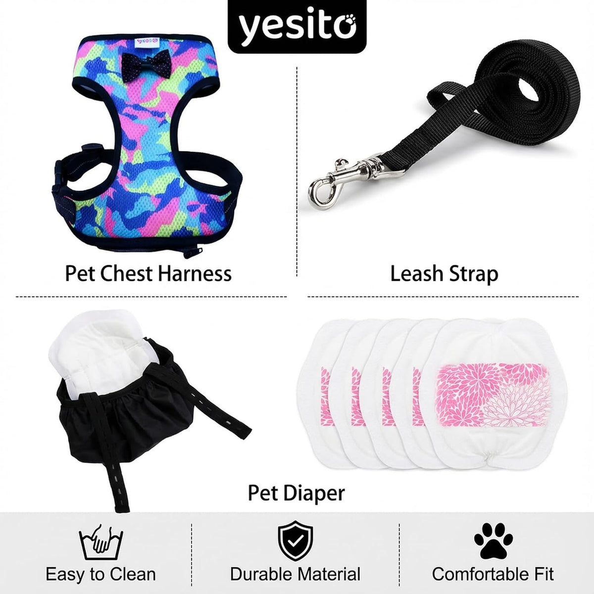 Adjustable Chicken Harness Diaper - Medium / Camouflage pink - image 4
