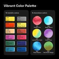 ARTISTRO 50 Metallic Watercolor Paint Set with Brushes for Adults - 18 colors Portable Travel - image 3