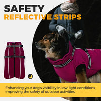 Dog Coat for Large Dogs Waterproof Dog Jacket with Harness Built in – Essentials for Dogs - XX-Large / Rose Red - image 4