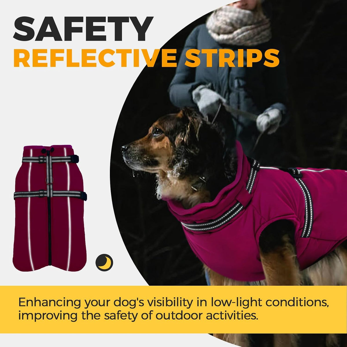 Dog Coat for Large Dogs Waterproof Dog Jacket with Harness Built in – Essentials for Dogs - XX-Large / Rose Red - image 4
