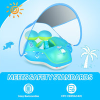 Baby Pool Float with Canopy UPF50+ - Baby Blue / Large - image 3