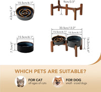 Raised Slow Feeder Dog Bowls, Elevated Dog Bowls Slow Feeder – Essentials for Dogs - 2 x Starry Sky + Stand - A / S- 6.1inch / 0.9 Cups - image 2