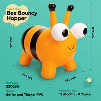 ZOOJOY Inflatable Horse Hopping Toy - Yellow Bee - image 2
