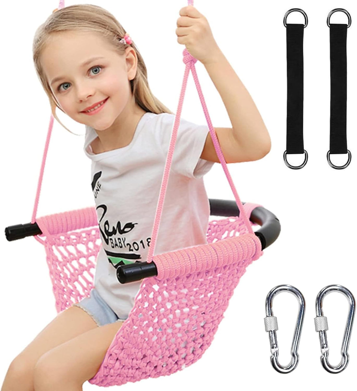 Hi-Na Tree Swing for Kids - Pink